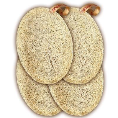Midazzle 100% Naturlig Kroppsskrubb Luffa för Bad (Oval) (Paket om 4)