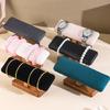 Versatile Wooden Base Jewelry Holder Elegant Storage Stand for Bracelets and Hairbands Watch Display Rack for Home Use