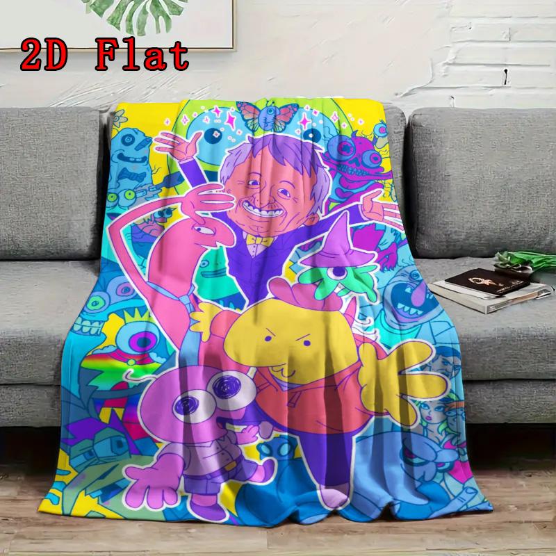 Smiling friends 2D Flat Pattern Flannel Blanket High quality All Seasons Warmth and Comfort Perfect for Christmas Gifts.NMT0928153