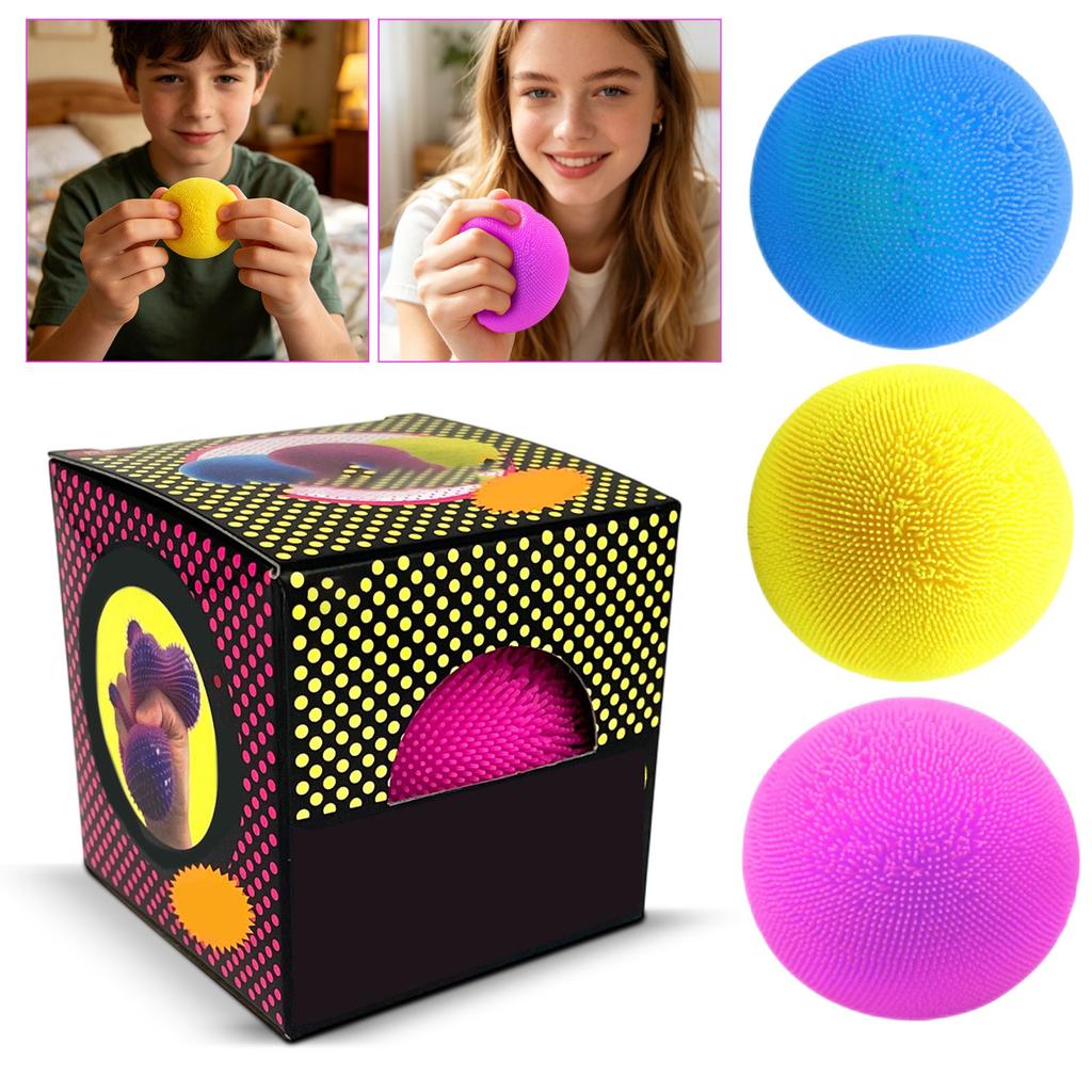 Textured Squeezable Ball for Stress Relief and Sensory Stimulation Suitable for Adults and Children with Durable Material