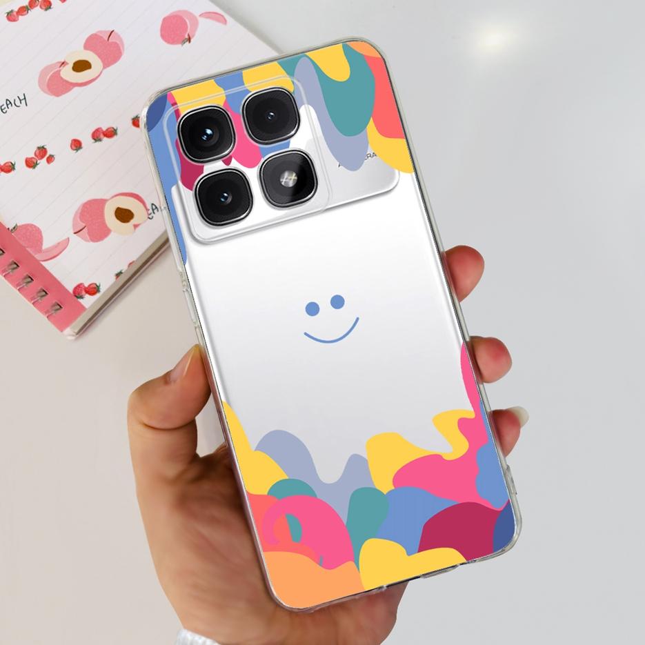 For Xiaomi 14T Pro Case Stylish Flowers Painted Cover 6.67'' Clear Silicone Phone Case For Xiaomi Mi 14T 14TPro Mi14T Soft Shell