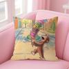 Curious George Monkey Cute Cushion Cover Natural Linen Pillow Case DoubleSided Print Decorative Sofa Pillowcase Home Decor Gift