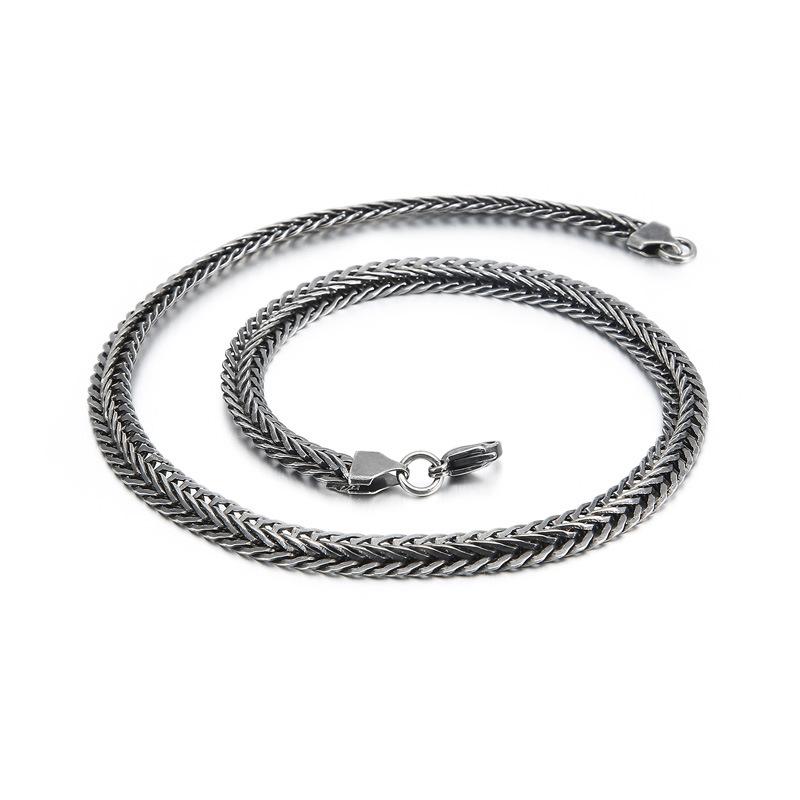 Titanium Steel Simple Braided Men 'S Chain Personalized Versatile Trendy Men 'S Necklace 