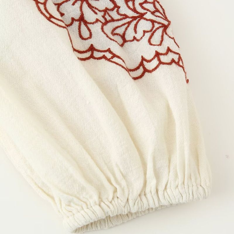 Kaslead New Women clothes Western Style Fashion Loose Band Embroidery Shirts 7200039