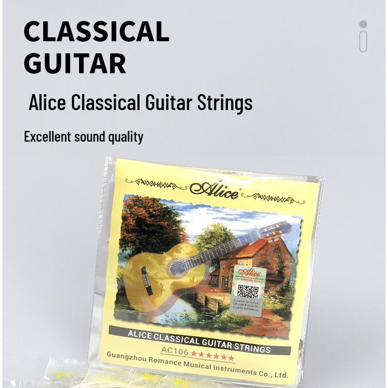 Alice AC106 High Tension Classical Guitar Strings, Nylon, Anti-rust Coating, Full Set of 6.