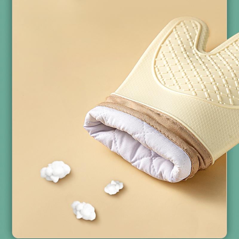 Hitzebeständige Silikonhandschuhe Mikrowellenofen Backhandschuhe Küche Verbrühschutz Rutschfest Silikon BBQ Hitzeschutz Fäustlinge