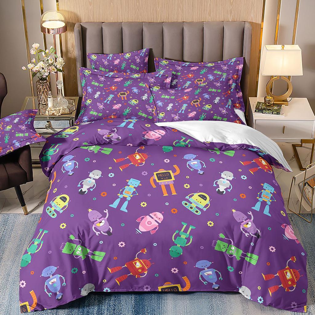 Universe Starry Sky Rocket Space Print Cartoon Duvet Cover Bedding Set Bedclothes Twin Single King For Kids Adult Bedrooms Decor