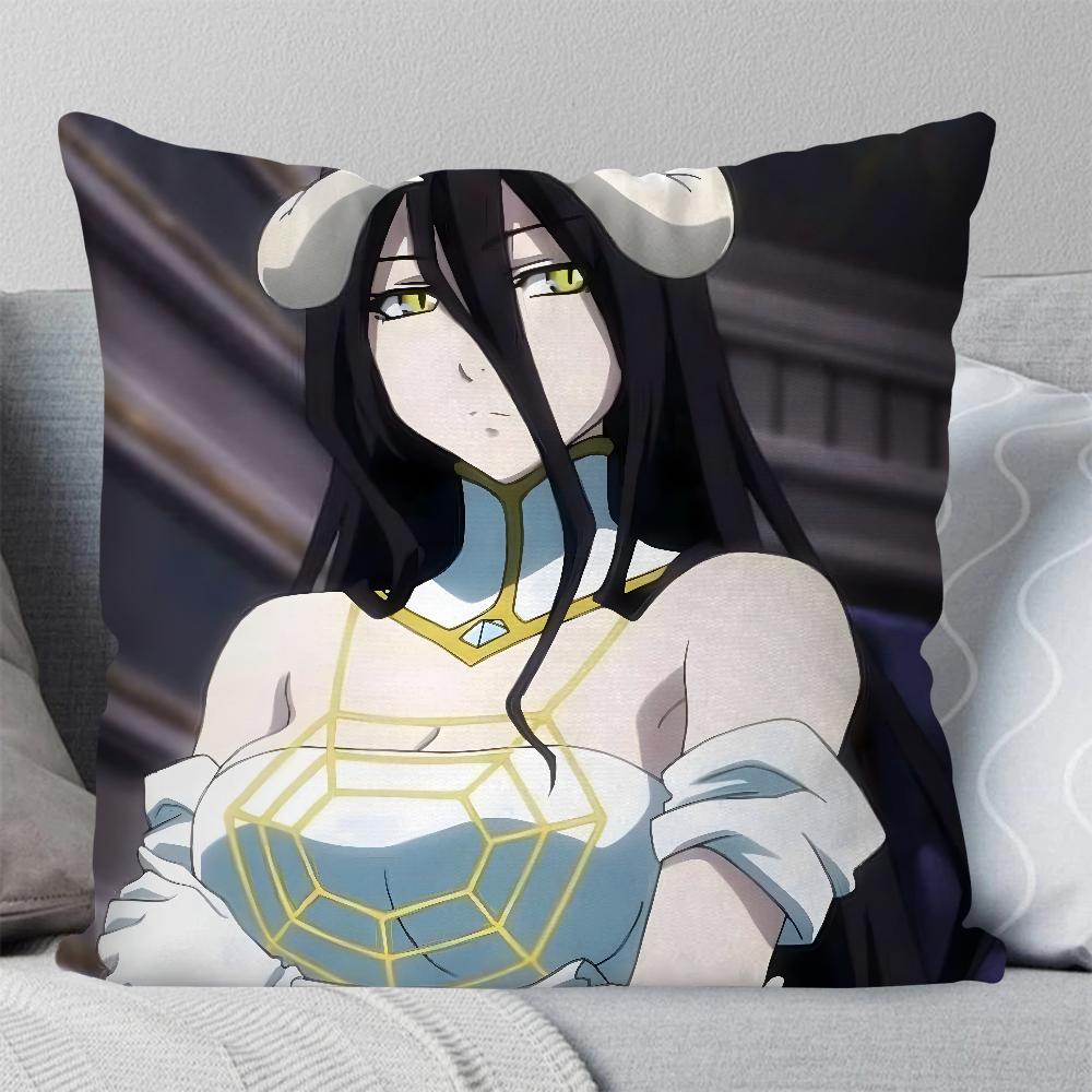 Anime OVERLORD Albedo Pillow Case Square Pillow Bedroom Sofa Leisure Comfort Cushion Car Living Room Home Decoration 40X40