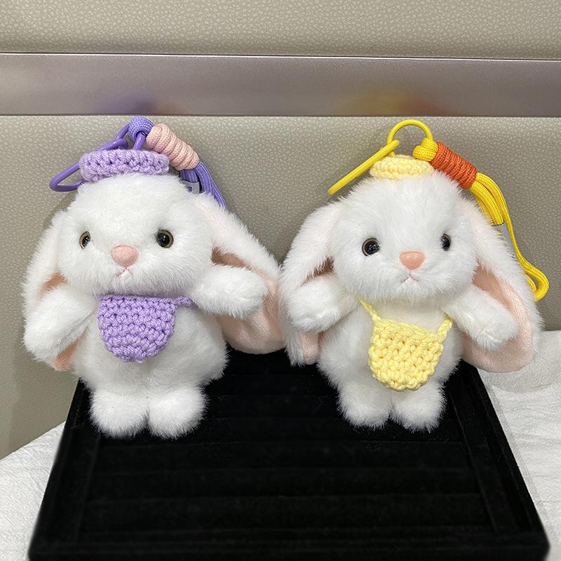 Stuffed Animals Cute Cartoon Rabbit Keychain Toy Girl Bag Car Keychain Mobile Phone Pendant Jewelry Gift
