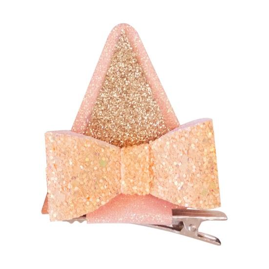 Girl Hairpin Spring Clip Bottom 3D Cat Dog Ear Shape Hair Clip Kids Boys Girls Bow Embellishment Animal Role Play Hair Accessory