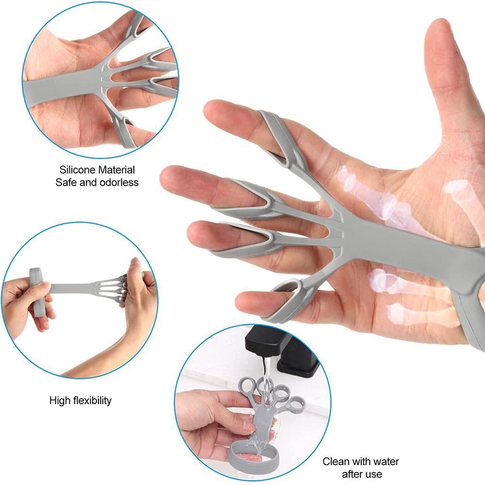 Întăritor pentru degete din silicon Extensor Antrenor pentru prindere de mână Instrument de exercițiu pentru mână Întăritor pentru reabilitarea artritei Antrenament de prindere de mână LM
