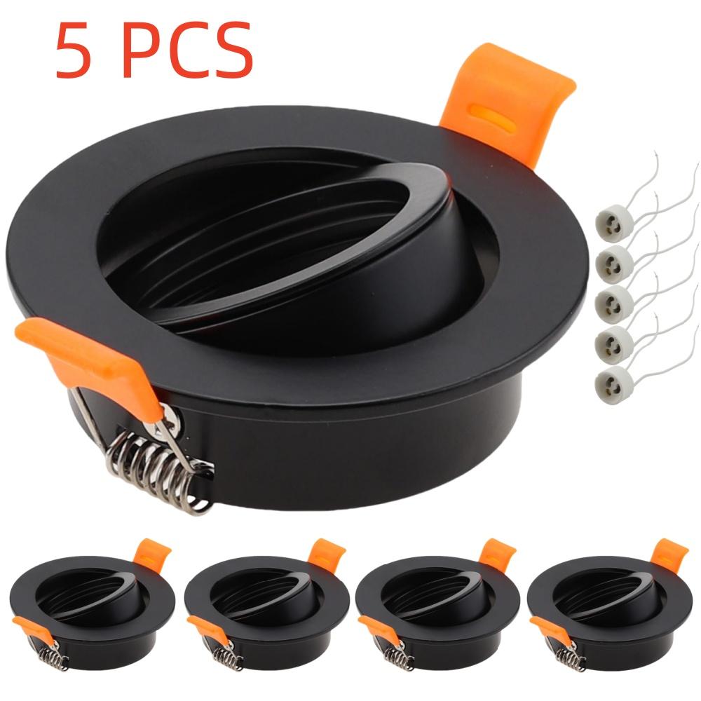 

5 шт. встраиваемый светодиодный потолочный светильник с рамкой с цоколем GU10, регулируемый держатель лампы-прожектора, крепеж