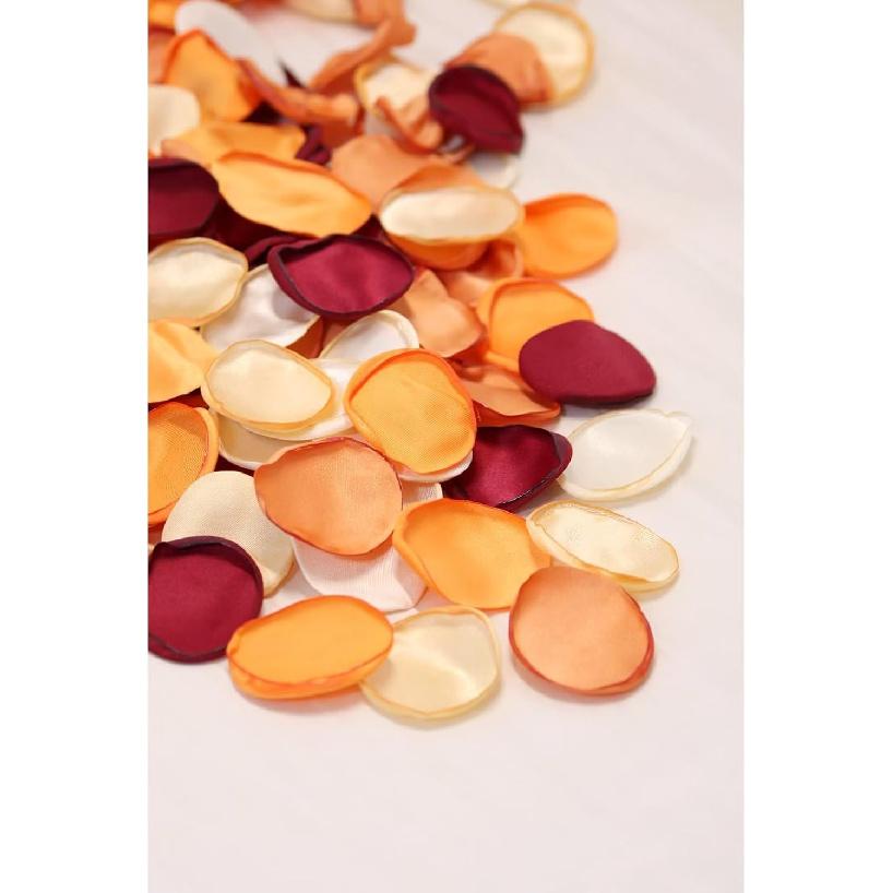 300pcs Orange Rose Petals, Artificial Flower Petals Fall Wedding Decor Flower Girl Petals Terracotta Flower Petals for Wedding Aisle Runner Scatter