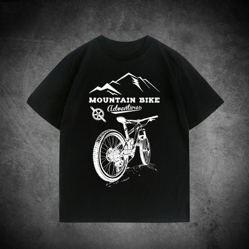 Bicycle Riding Club Creative Mountain Bike Print Pattern Cotton Tshirt Unisexs Clothing Womens Clothing Summer New T Shirt