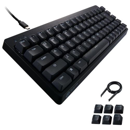ELECOM Gaming Keyboard V-custom VK200C Wired Tenkeyless 65% Size Mechanical Neo Clutch Keycap Blue Axis Clicky USB Port Equipped TK-VK200CBK