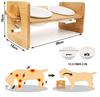 Kito Lee Cat Dog Tableware Pet Dish Stand Cat Dog Food Bowl Water Bowl Ceramic Dish Pieces 15 Degree Incline Protects Cervical Vertebrae Natural