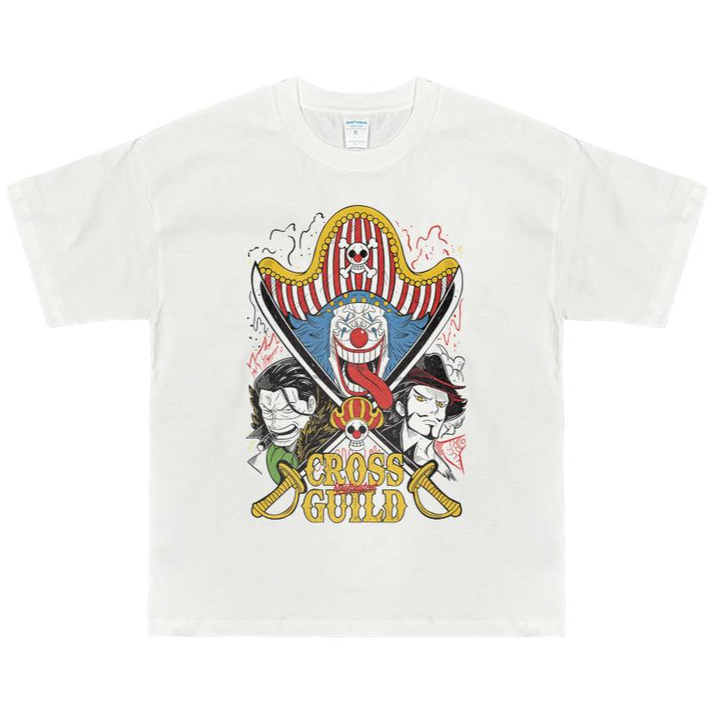 

One Piece Cross Guild TShirt Men Women Vintage Bootleg Cotton Anime Graphic Tee Oversized Streetwear Short Sleeve S