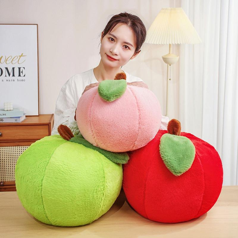 Cartoon Fruit Green Apple Throw Pillow Plush Toy Doll Red Apple Doll Home Pillow Girl Doll