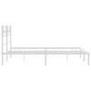 Metal Bed Frame with Headboard White 150 x 200 cm
