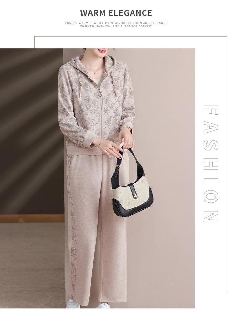 Mom's 2026 Chic Spring Sportswear Set: Stylish Jacket & Youthful Fashion Top for Middle-aged & Elderly Women
