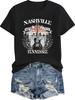 Vintage Nashville Graphic Tees for Women - Country Music Inspired Apparel