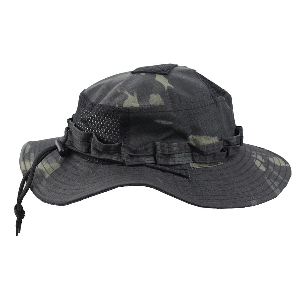 Camouflage Enthusiasts Square Pocket Camo Bonnie Cap - US Bucket Benny Hats for Fishing, Outdoor Hiking, Tactical Sun Protection