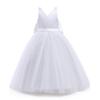 European and American children's wedding dress sleeveless satin mesh girls' birthday performance fluffy long dress European and American style