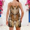 Women Plus Size Printed Scoop Neck Strappy Tank Top Shorts Two Piece Set