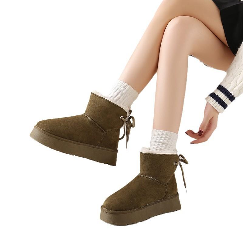 Snow boots women's new winter casual thick-soled velvet short boots warm cotton boots children