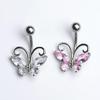 Butterfly Belly Button Ring Navel Rings Zircon Umbilical Ring Hypoallergenic Tummy Ring Piercing