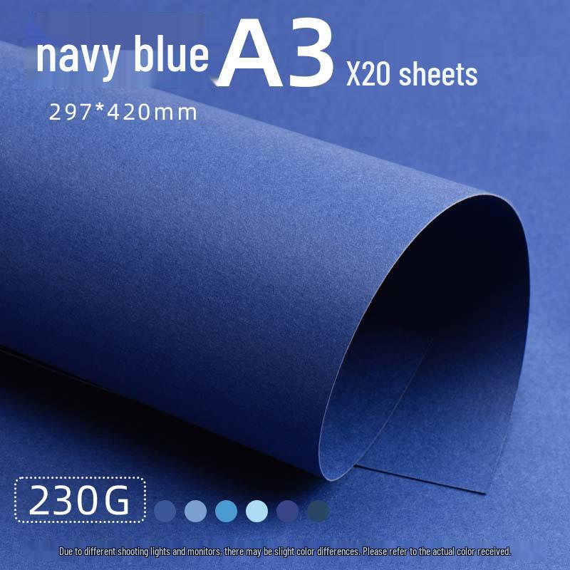 Yuanhao Blue Series A4 Cardstock: Lake Blue, Haze Blue, Navy Blue, Sky Blue, Prussian Blue, Ink Blue - 230G