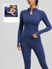 New Women's Sports Fitness Tops Quick-drying Yoga Zipper Jacket Seamless Slim Stand Collar Long Sleeves Tees