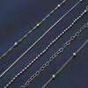 Set de 5 Pulseras, Aleación para Mujer, Cadena de Corazón con Cuentas Redondas, Pulsera de Cadena de Caja Minimalista