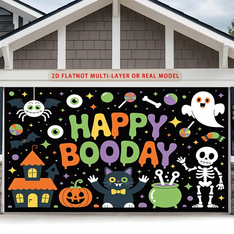 Party Backdrop Halloween Flat Booday Multi Layered Celebrations Event Backdrop Decoration Front Door Decor