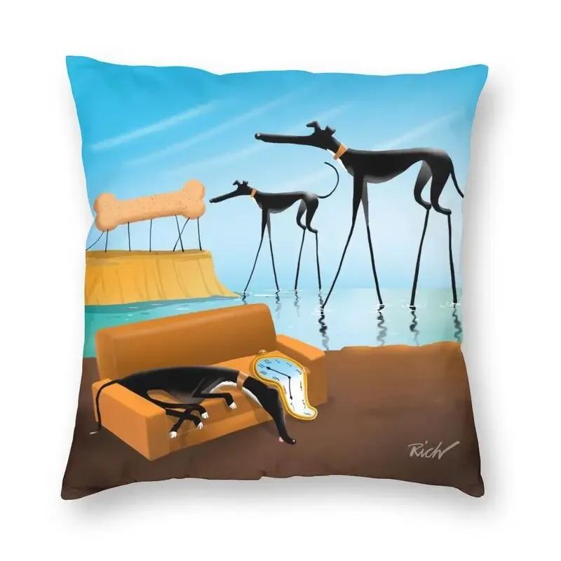 Nordic Style Greyhound Throw Pillow Case Home Decorative Custom Square Whippet Sihthound Dog Cushion Cover 45x45 Pillowcover