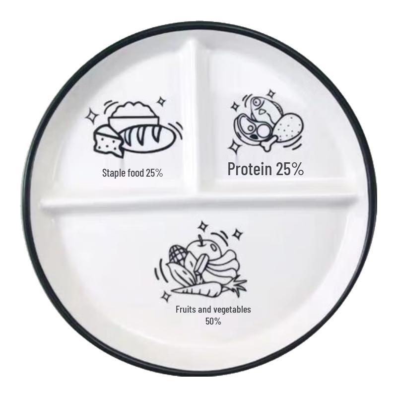 Разделенная керамическая тарелка для диетического питания