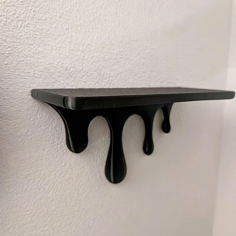 Plastic Melting Wall Shelf 3D Printed Wall Storage Rack Classic Drip Floating Shelf Bathroom Decor чёрный