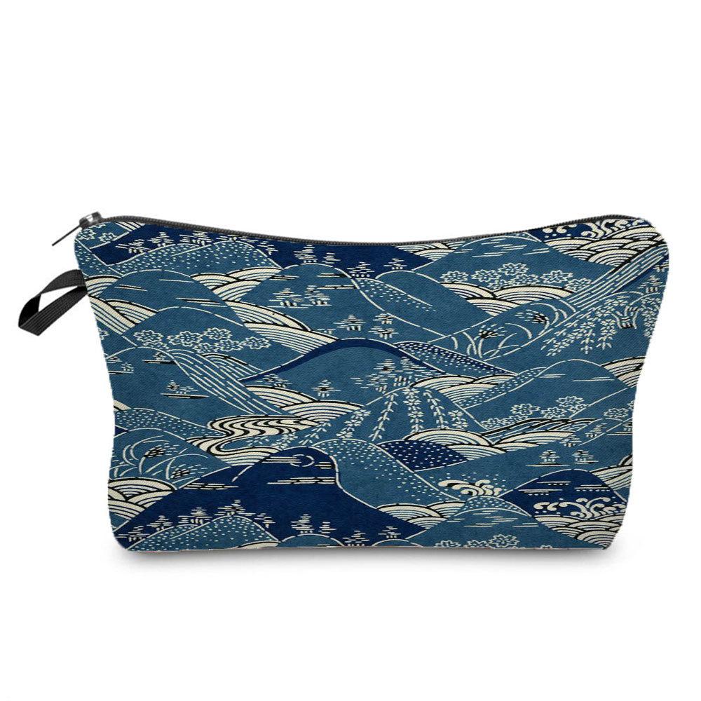 Damen Nationalstil Landschaftsdruck Kosmetiktasche Toilettenartikel Organisieren Reiseaufbewahrungskoffer 6684