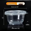 ZISIZ Disposable Round Plastic Bowls with Lids