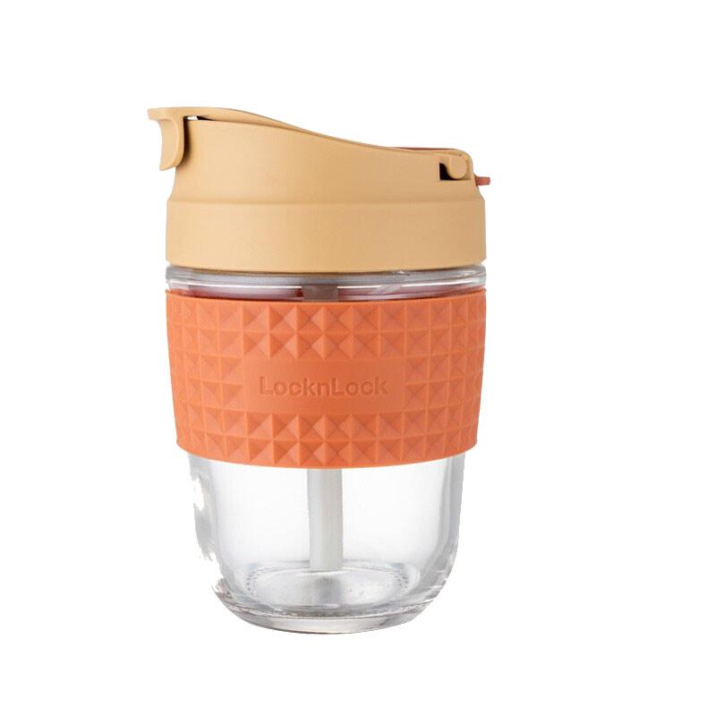 LOCK&LOCK LLG613 Glass Water Bottle with Straw