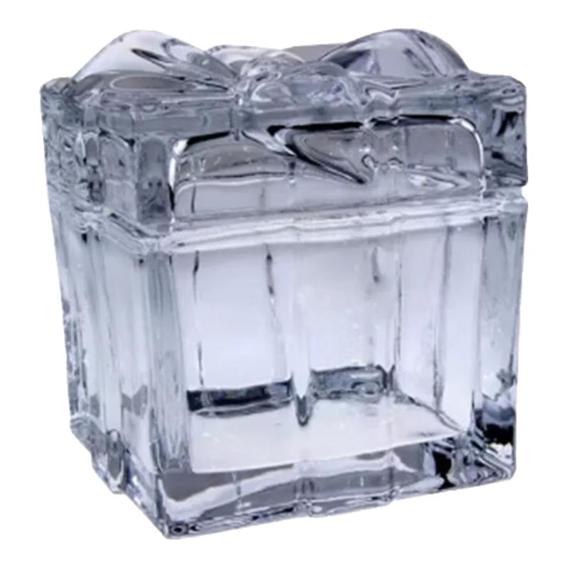 Fleventz Retro Crystal Glass Bow-Knot Candy Jar with Lid