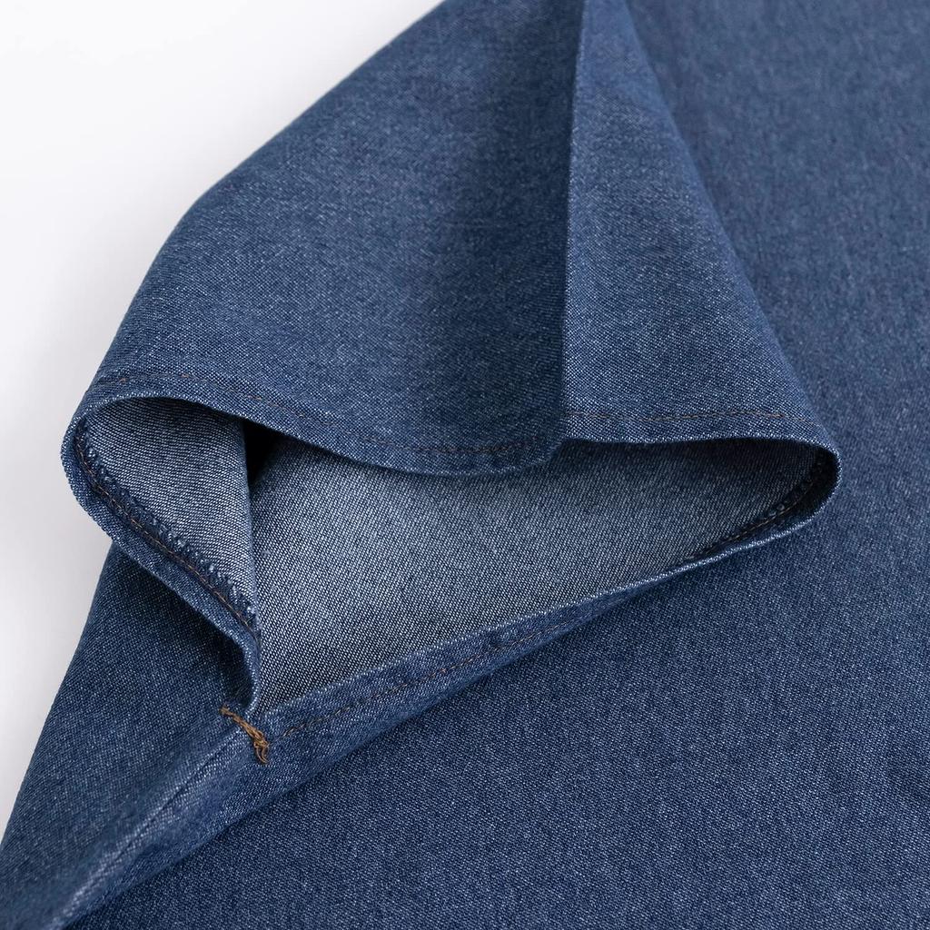 [KYOETSU] [Kyoetsu] Washable, Unlined, Plain Denim Haori Jacket for Women (M, Indigo)