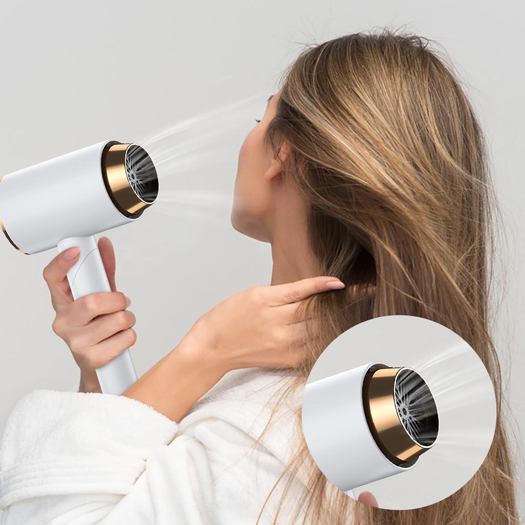 High-power Internet Celebritys Negative Ion Leafless Hair Dryer Household Hot And Cold Wind Hair Care Folding Hair Dryer