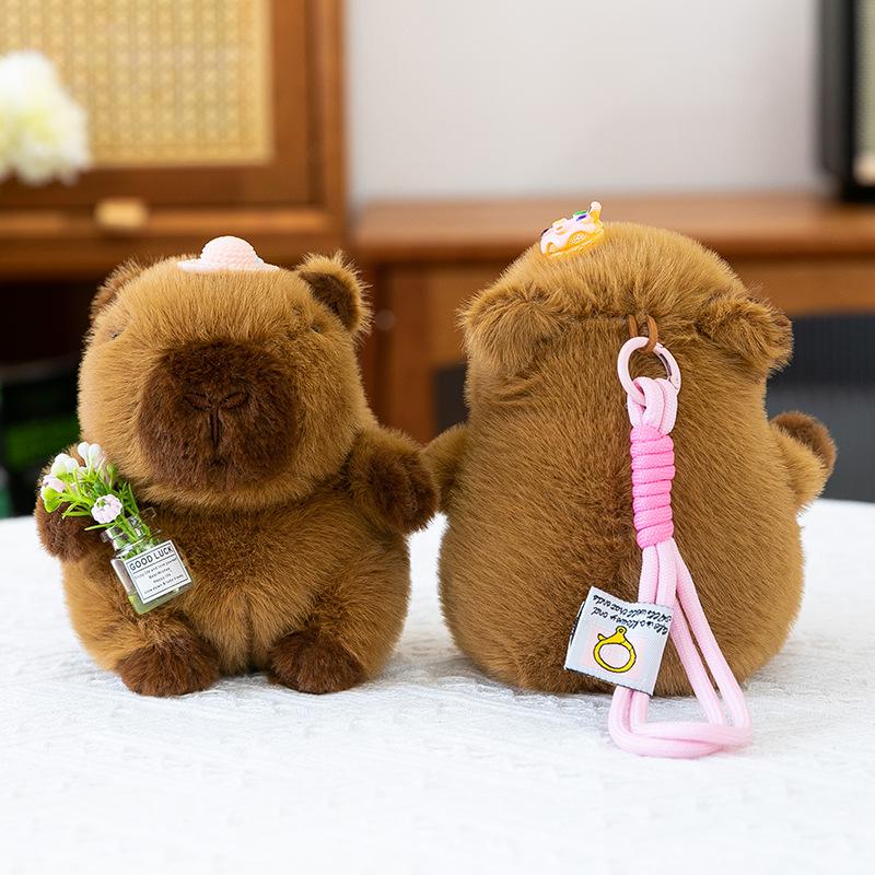 Xiangdudun Capybara Doll Cute Kapibara Keychain Plush Pendant Bag Jewelry