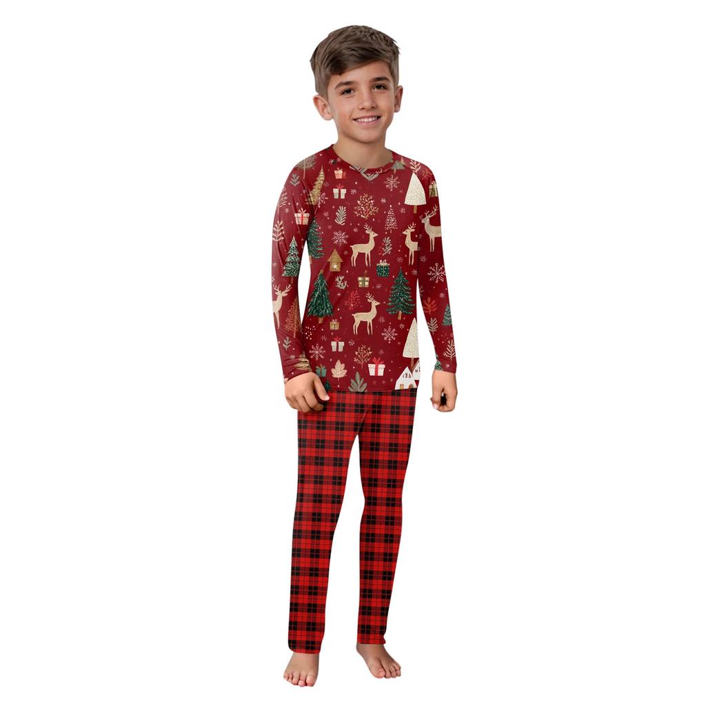 Christmas Prints Family Matching Long Sleeve Tops+Pants Set Family Matching Sets
