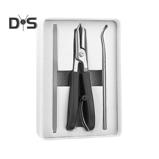 

Щипчики для ногтей из нержавеющей стали с изогнутым лезвием, щипчики для ногтей на ногах для толстых ногтей, набор из 3 предметов со стеклянной пилочкой и футляром, эргономичные щипчики для ногтей с нескользящей ручкой