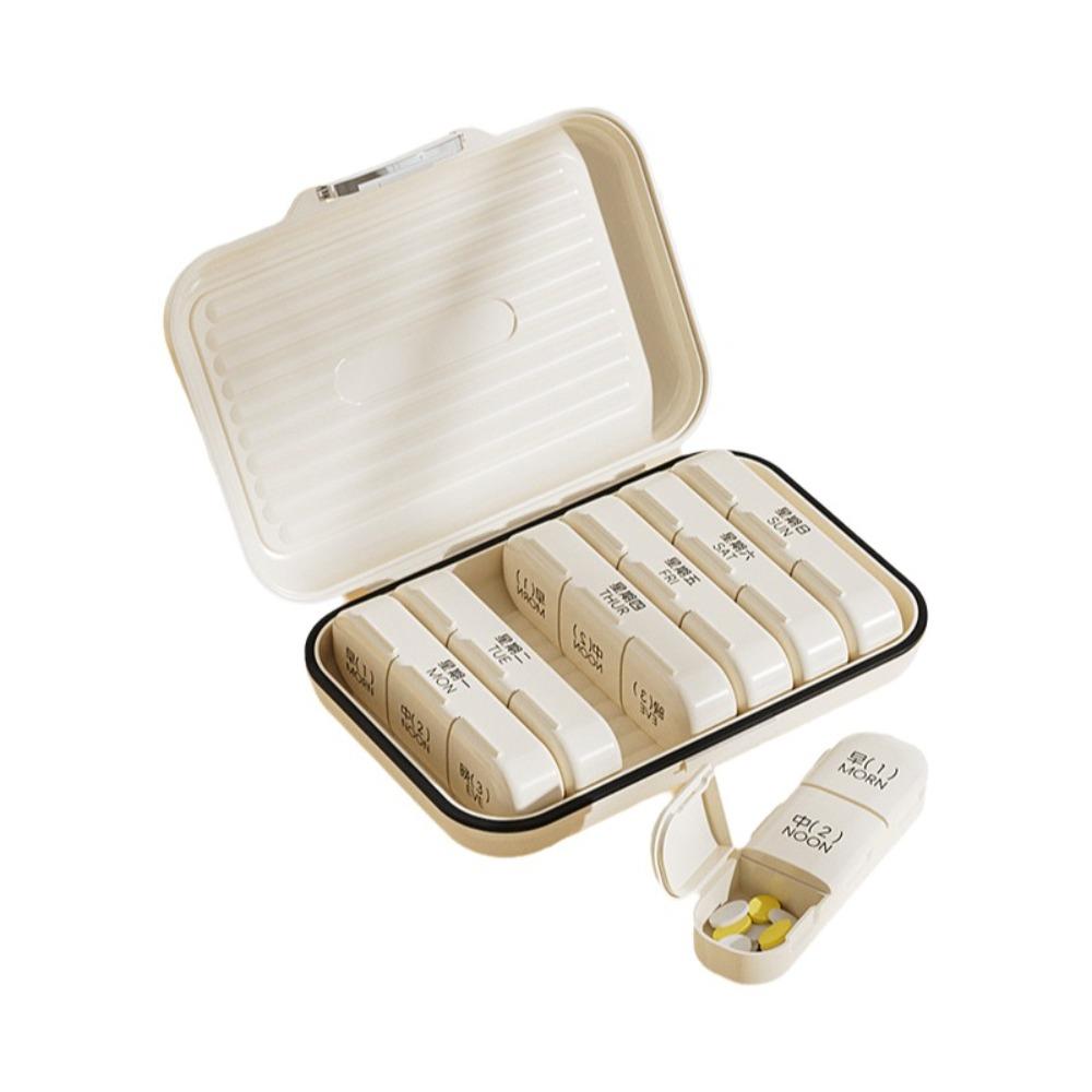 Large Capacity 7 Day Pill Box Sealed Pill Storage Box Portable Pill Container  Office