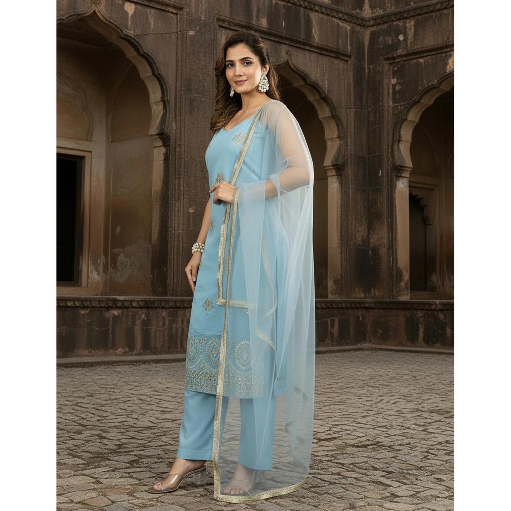 Bollywood Designer Ethnic Kurti Pant Dupatta Set Indian Women's Party Wear Suit