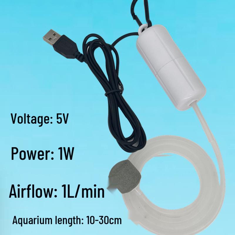 Ultra-Quiet Nano USB Oxygen Pump for Fish Tanks with Adjustable Airflow