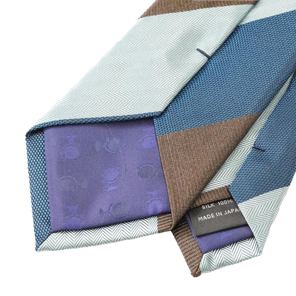 [WIC DESIGN  TUSSAH SILK (Tussah Silk) 3-tiered stripe tie]